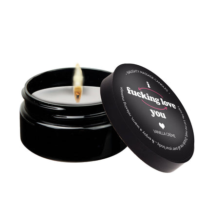 Kama Sutra I F*Cking Love You Massage Candle — Vanilla, 2 oz - KS14304