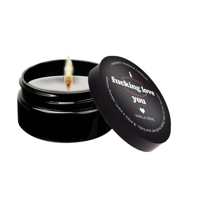 Kama Sutra I F*Cking Love You Massage Candle — Vanilla, 2 oz - KS14304