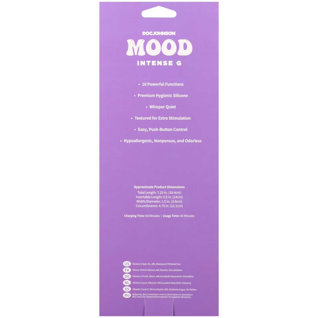 Doc Johnson Mood Intense G Rechargeable G-Spot Vibrator, Pink - DJ1472-01-BX