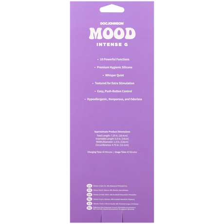Doc Johnson Mood Intense G Rechargeable G-Spot Vibrator, Pink - DJ1472-01-BX