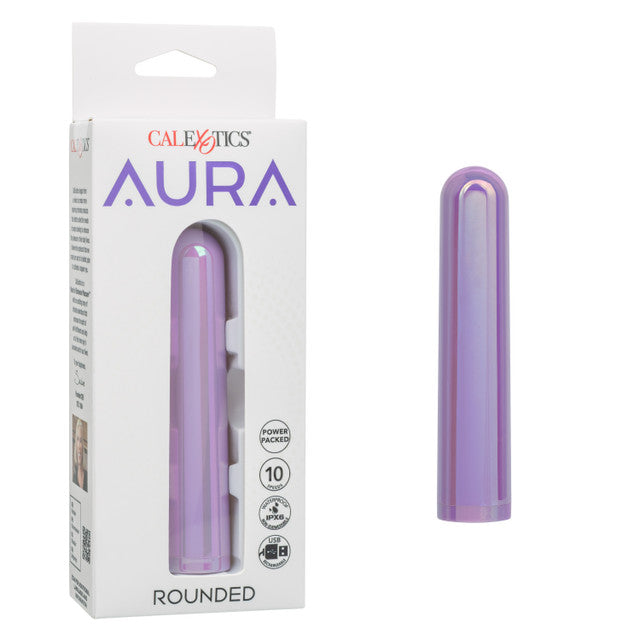 CalExotics Aura Rounded Purple Mini Vibrator — 5 in - SE0648123