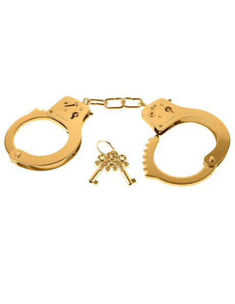 Pipedream Fetish Fantasy Gold Metal Handcuffs — Quick-Release - PD3987-27