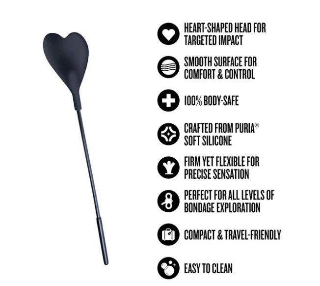 Blush Temptasia Ardor Heart Crop — Black, Puria Silicone (14.49 in) - BL-55575