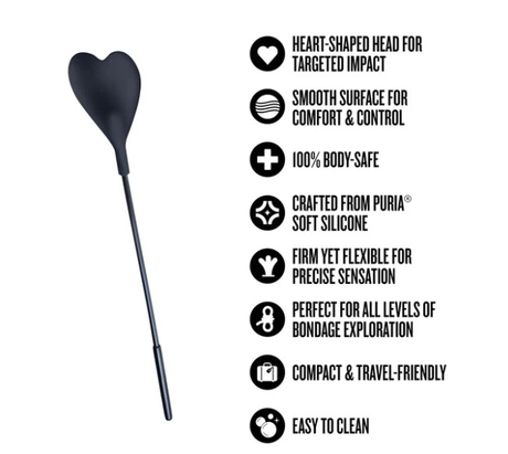 Blush Temptasia Ardor Heart Crop — Black, Puria Silicone (14.49 in) - BL-55575