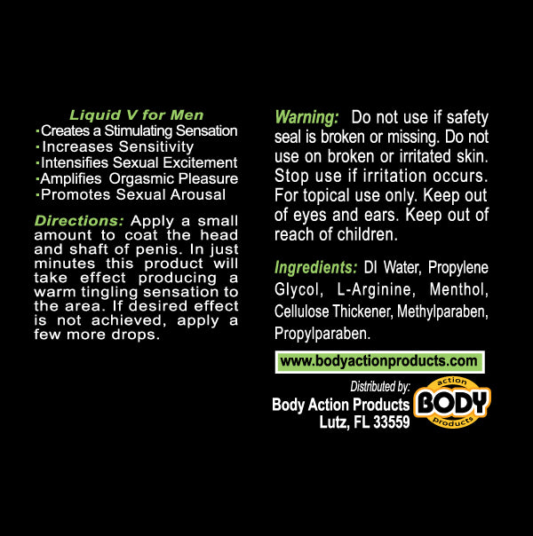 Liquid v for Men - 6 Pack Display by Body Action
