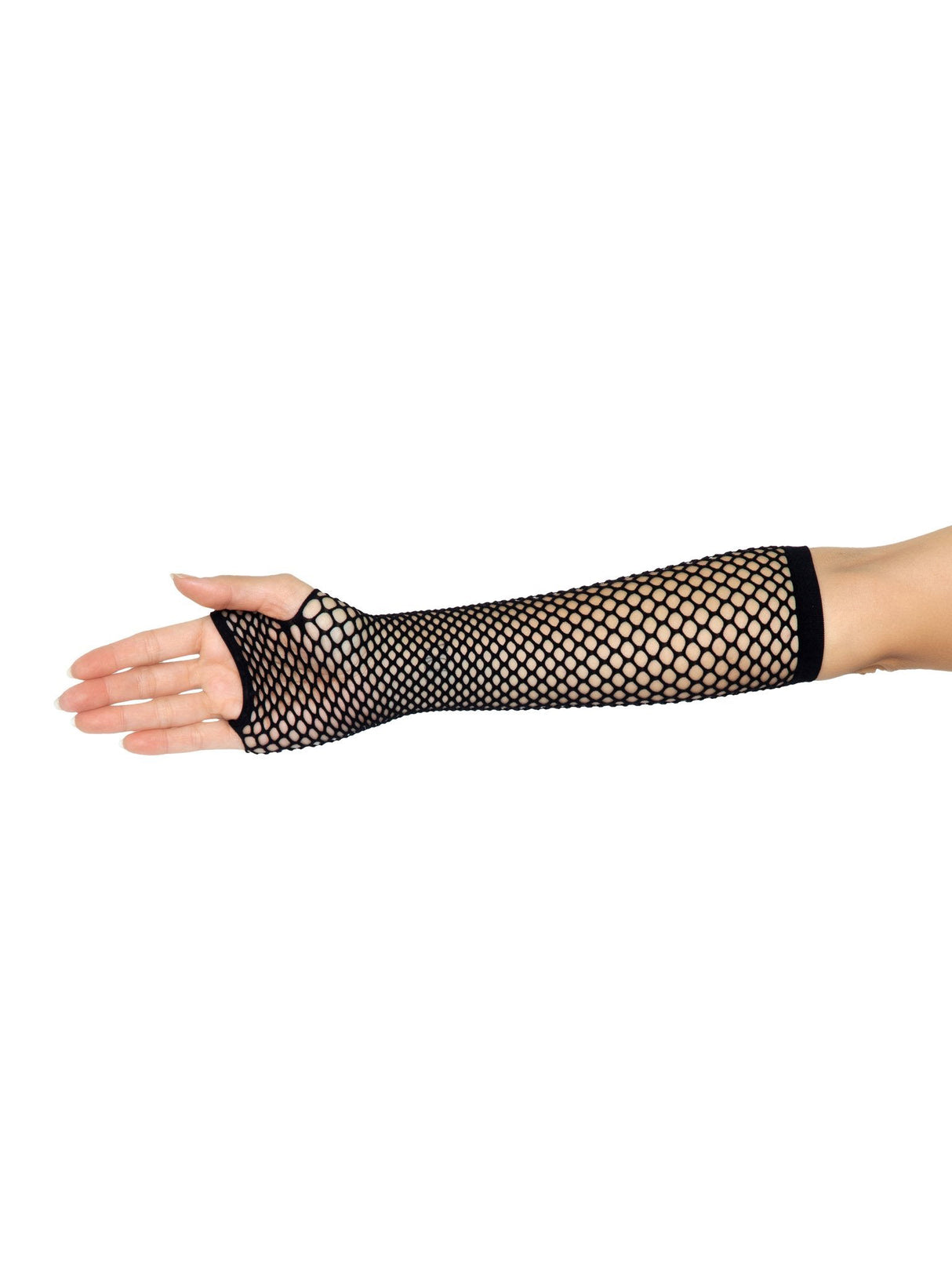 Leg Avenue Triangle Net Fingerless Gloves — Black, One Size - LA-2024BLK