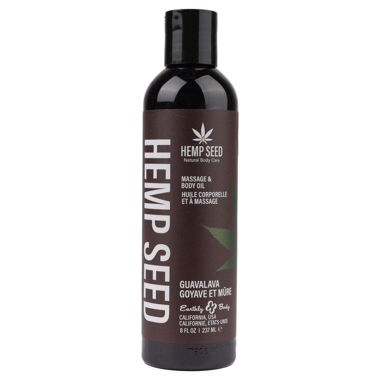 Earthly Body Hemp Seed Massage & Body Oil — Guavalava, 8 fl oz - EB-MAS068