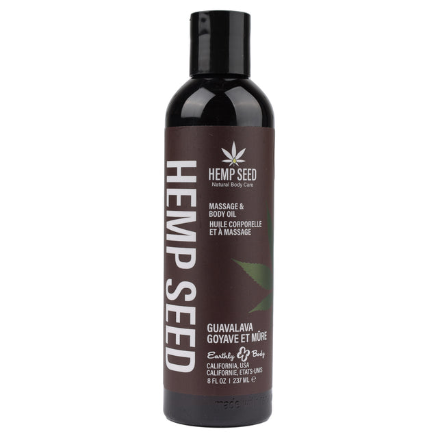 Earthly Body Hemp Seed Massage & Body Oil — Guavalava, 8 fl oz - EB-MAS068