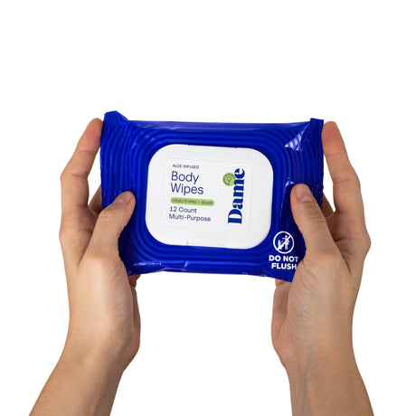 Dame Aloe & Cucumber Body Wipes, 12 Pack - DM2170