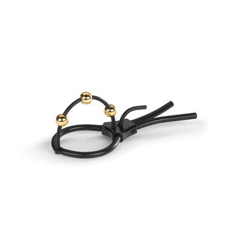 Mystim Pearly Pete Corona E‑Stim Strap with 24‑Carat Gold Balls - MY5867
