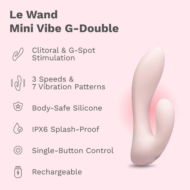 LE Wand Mini G-Double Dual-Action G-Spot & Clitoral Vibrator - LW8039
