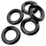Jacker 5-Stack Five-Pack Tube Super-Strong Cockrings Black
