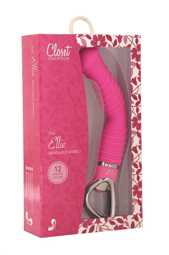 Ellie G Bendable Vibrator Ribbed - Pink by The Closet Collection
