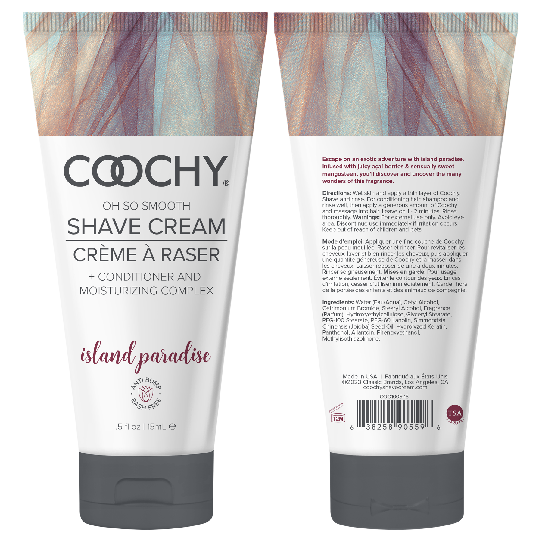 Coochy Shave Cream - ISLAND PARADISE tube 0.5oz / 15ml by Coochy