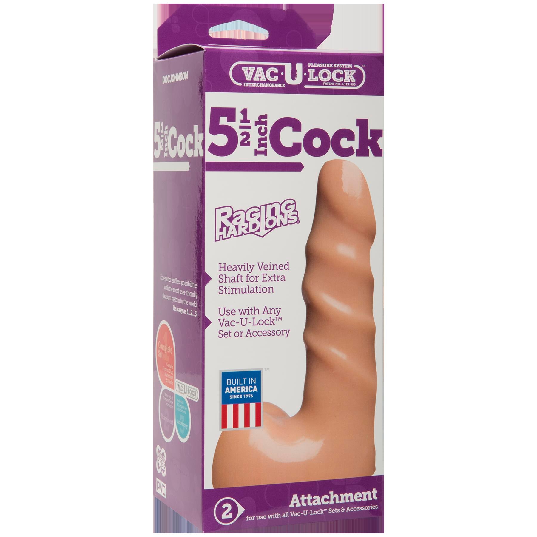Vac-U-Lock Raging Hard - Ons 5.5-Inch Cock - White by Doc Johnson
