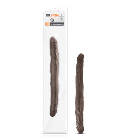 Blush Dr. Skin 14-Inch Double Dildo, Chocolate - BL-29796
