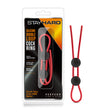 Blush Stay Hard Silicone Double Loop Cock Ring — Red, Adjustable - BL-32098