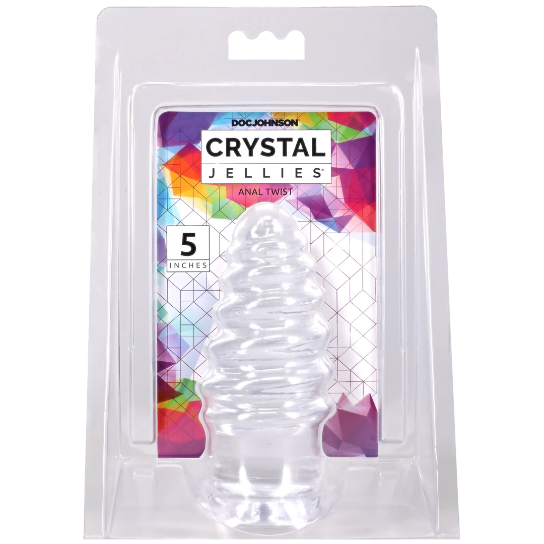 Doc Johnson Crystal Jellies Anal Twist — 5 Inch Clear - DJ0289-07-CD