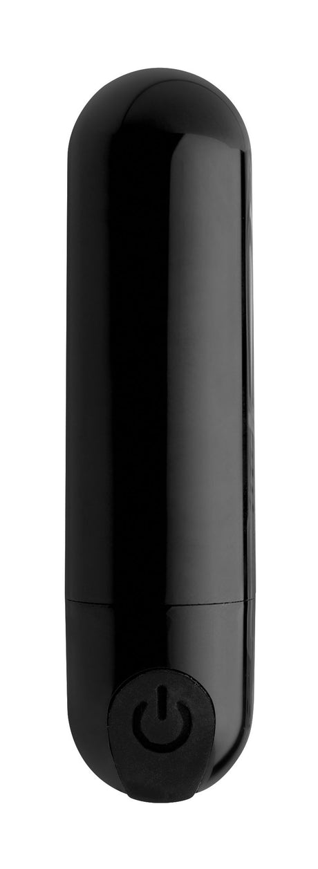 XR Brands 10-Pack Rechargeable Metallic Bullet Vibrator, Black - BNG-AG656-BLK