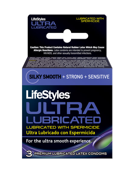 Paradise Marketing Lifestyles Ultra Lubricated Condoms with Spermicide — 3 Pack - PM1803