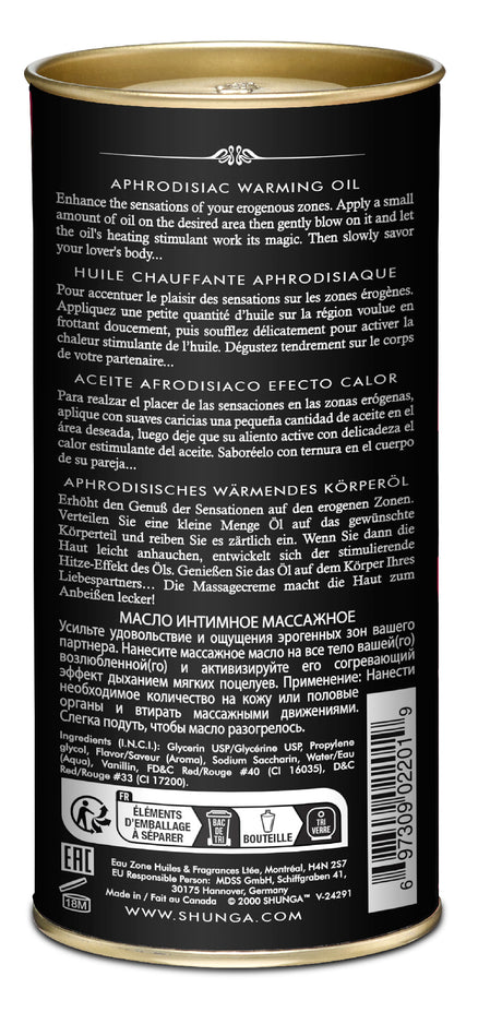 Shunga Aphrodisiac Warming Oil — Raspberry Feeling, 100 mL - SHU2201