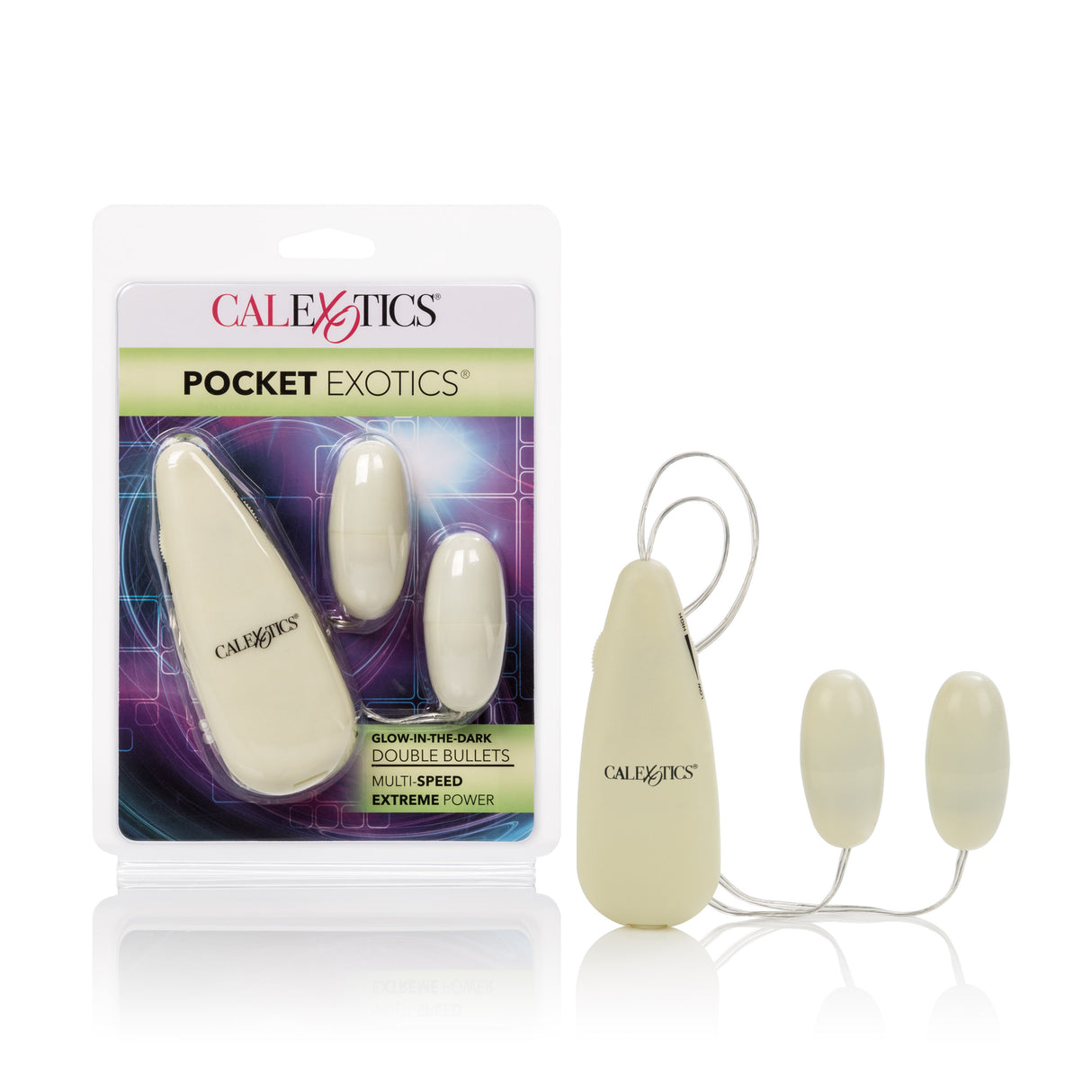 CalExotics Glow-in-the-Dark Pocket Double Bullet Vibrators - SE1101202