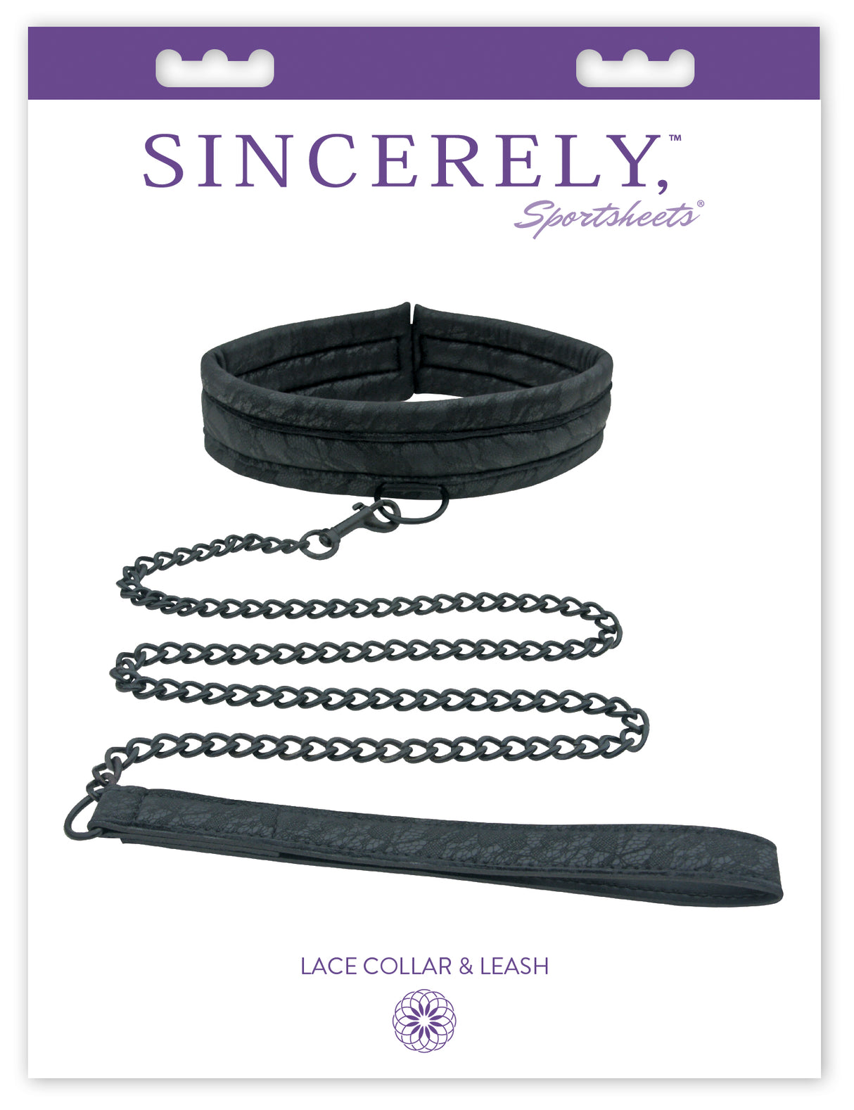 Sportsheets Sincerely Lace Padded Collar & 30-inch Metal Leash - SS520-03