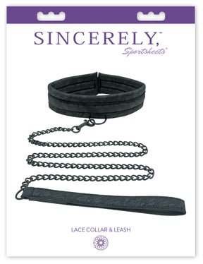 Sportsheets Sincerely Lace Padded Collar & 30-inch Metal Leash - SS520-03