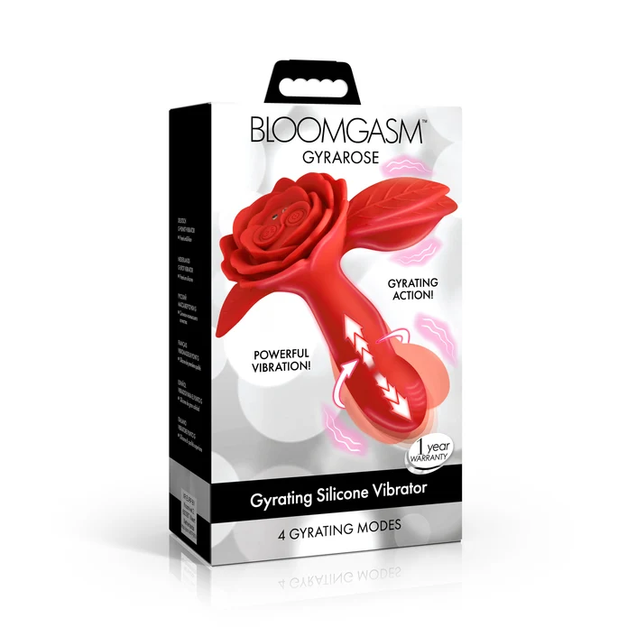 XR Brands Gyrarose Gyrating Silicone Vibrator — Red, 4.1-inch Insertable - AH995