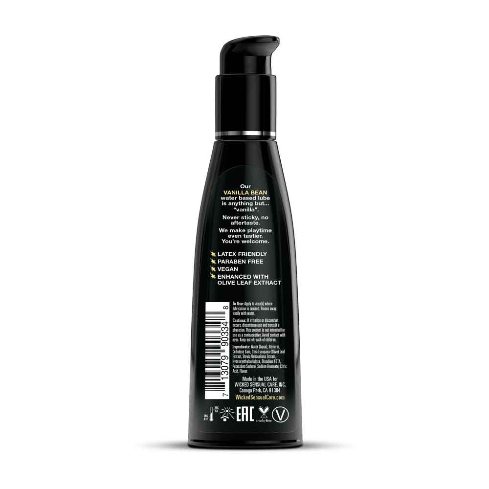 Wicked Sensual Care Aqua Vanilla Bean Water-Based Lubricant, 4 fl oz - WS-90334