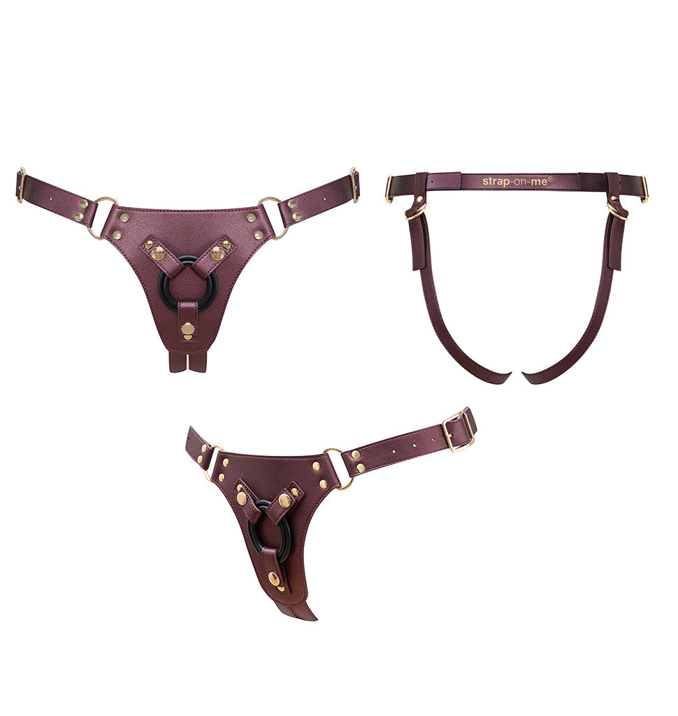 STRAP-ON-ME Generous Harness — One Size (XS–XXL), Aubergine - SM7272