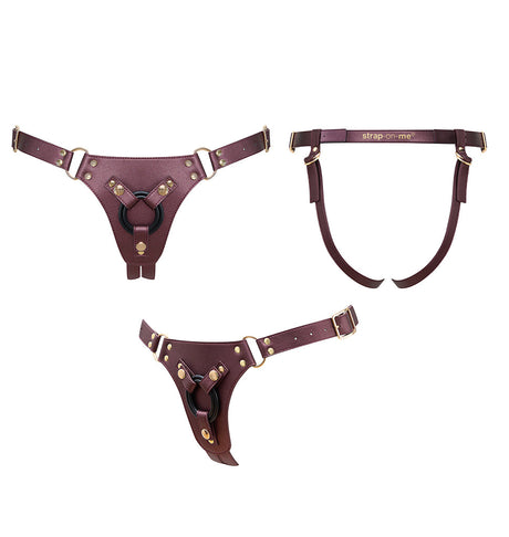 STRAP-ON-ME Generous Harness — One Size (XS–XXL), Aubergine - SM7272