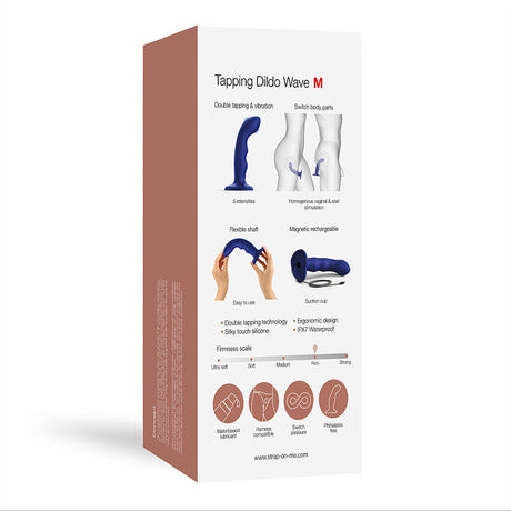 STRAP-ON-ME Tapping Dildo Wave — Night Blue, Double-Tapping - SM7517