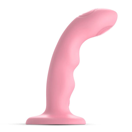 STRAP-ON-ME Tapping Dildo Wave — Double-Tapping Vibrator, Coral Pink - SM7525