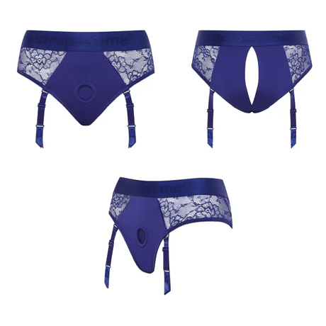 STRAP-ON-ME Diva Lingerie Harness — Size S, Night Blue - SM7784
