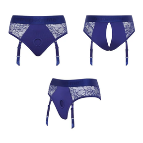 STRAP-ON-ME Diva Lingerie Harness — L, Night Blue - SM7807