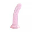 LOVE TO LOVE Dildolls Starlight Curved Liquid-Silicone Dildo, Pink Stars - LV2909
