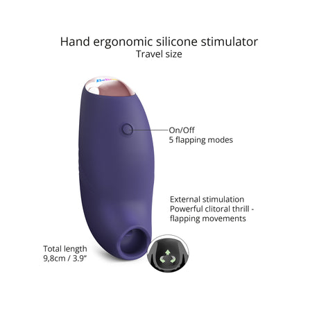 LOVE TO LOVE Believer Clitoral Stimulator — Flapping Design, Midnight Indigo - LV3258