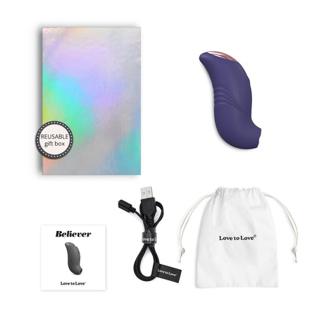LOVE TO LOVE Believer Clitoral Stimulator — Flapping Design, Midnight Indigo - LV3258