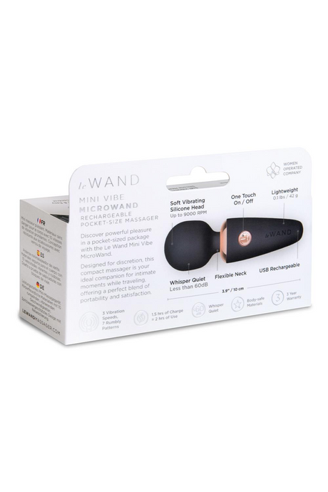 LE Wand Mini MicroWand Pocket Vibrator — Black - LW7971