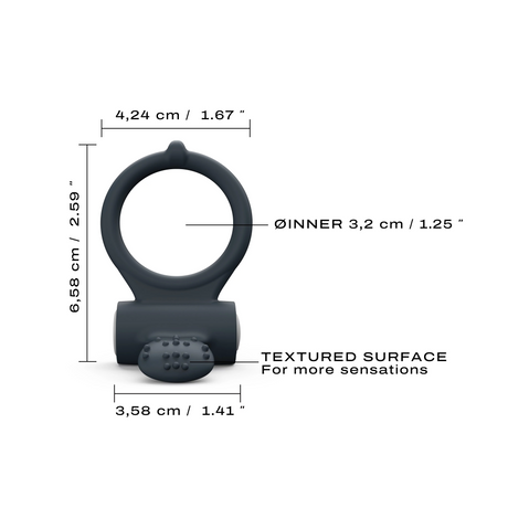 Dorcel Power Clit Cock Ring — Black, Silicone & ABS, 7 x 4.3 cm - DL1410