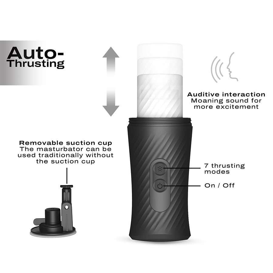 Dorcel Thrust Blow Automatic Masturbator — Black, Suction Cup - DL2868