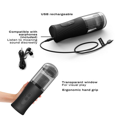 Dorcel Thrust Blow Automatic Masturbator — Black, Suction Cup - DL2868
