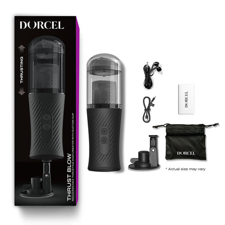 Dorcel Thrust Blow Automatic Masturbator — Black, Suction Cup - DL2868
