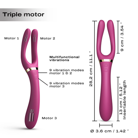 Dorcel Infinite Joy Plum — 3-Motor 360° Flexible Vibrator - DL2943