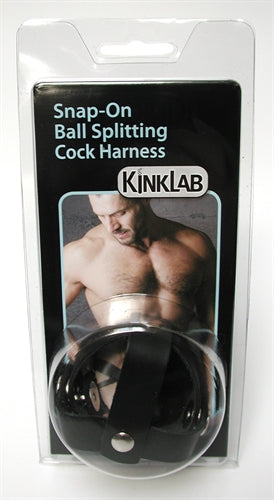 Kinklab Leather Snap-On Ball-Splitting Cock Harness - KL-772