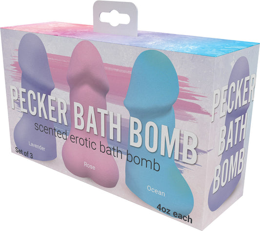 Hott Products Pecker Bath Bombs — 3-Pack (Lavender, Rose, Ocean) - HTP3263