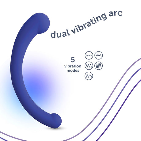 plusOne Dual Vibrating Arc Anal Massager, USB Rechargeable - PO6705