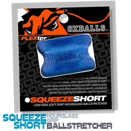 OXBALLS Squeeze Short Ballstretcher — Blue Fire, 1.25" - OX-3208-BLF