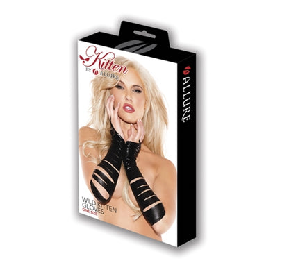 Wild Kitten Gloves - One Size - Black by Allure Lingerie